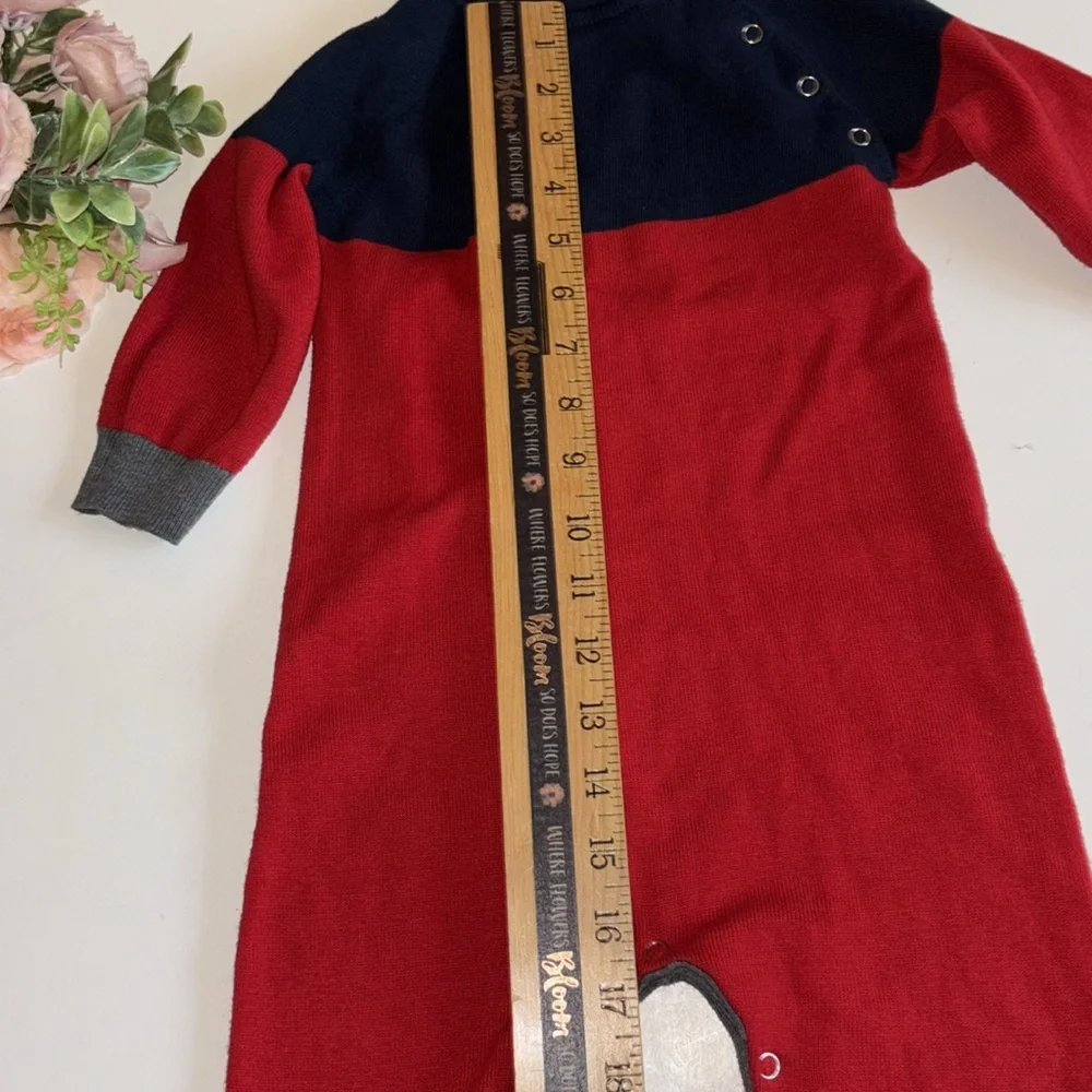 Toobydoo Red and blue sweater onesie 18-24 month Snap bottom ToobyDoo